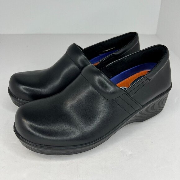 Dr Scholls Womens Size 8 Career Black Dynamo Slip Resistant Gel Cushion Clogs - Picture 1 of 9
